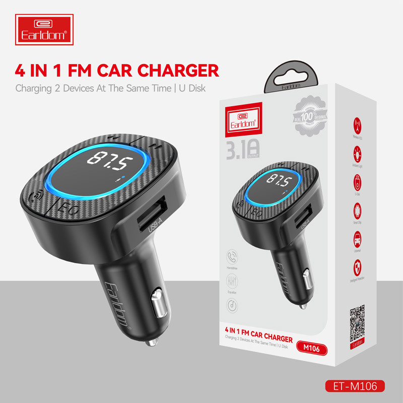 شارژر فندکی + FM Player بلوتوثی Earldom ET-M106