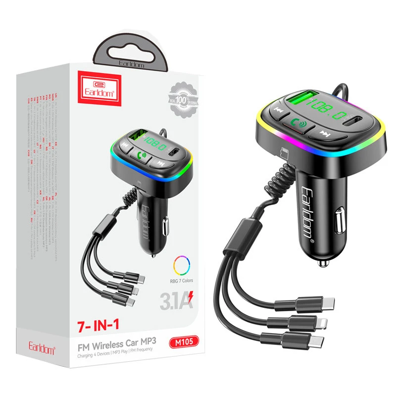 شارژر فندکی + FM Player بلوتوثی Earldom ET-M105