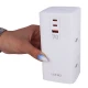 چند راهی 2 خانه برق ارت دار الدینیو SC4383 با کابل 2 متری + شارژر USB و Type-C