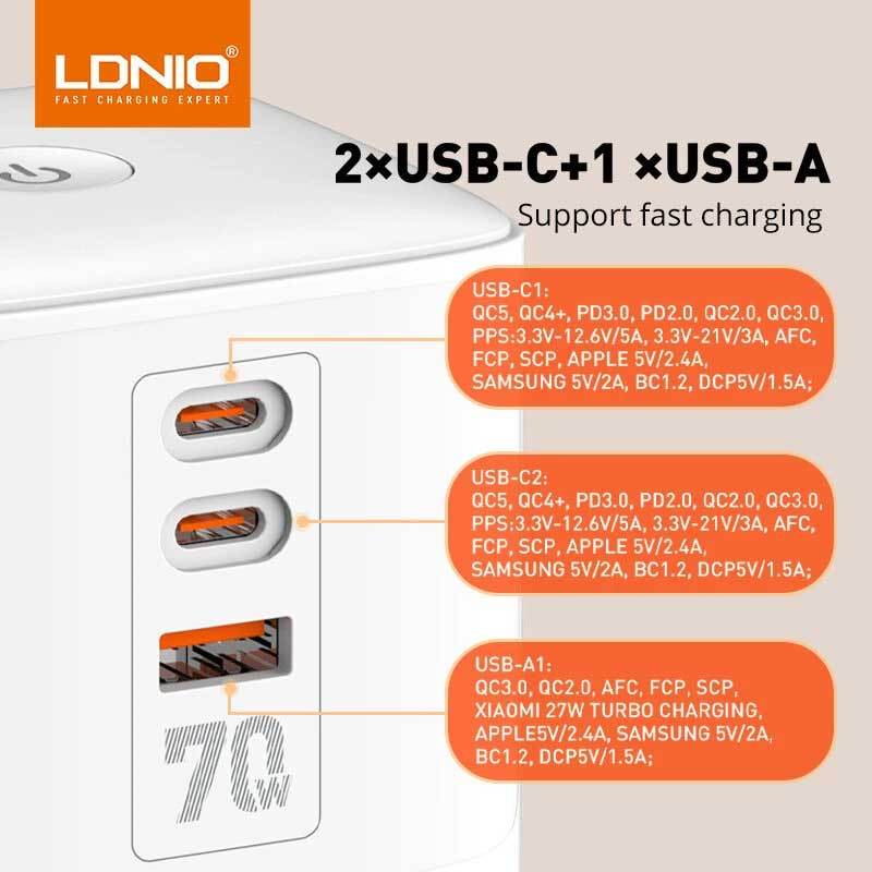 چند راهی 2 خانه برق ارت دار الدینیو SC4383 با کابل 2 متری + شارژر USB و Type-C