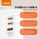 چند راهی 2 خانه برق ارت دار الدینیو SC4383 با کابل 2 متری + شارژر USB و Type-C