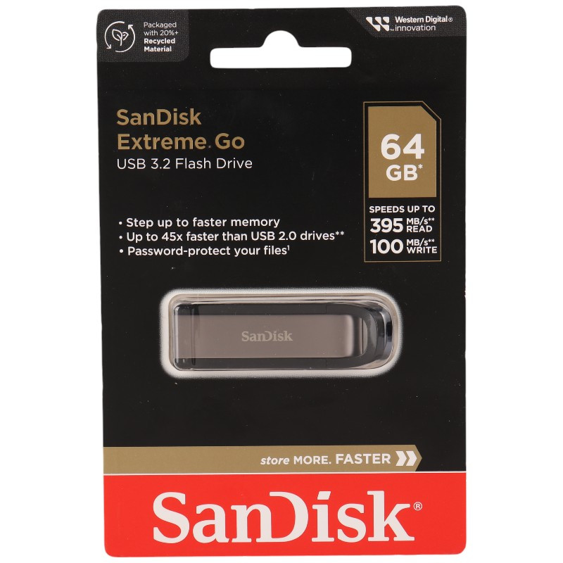 فلش 64 گیگ سن دیسک SanDisk Extreme Go SDCZ810 USB3.2