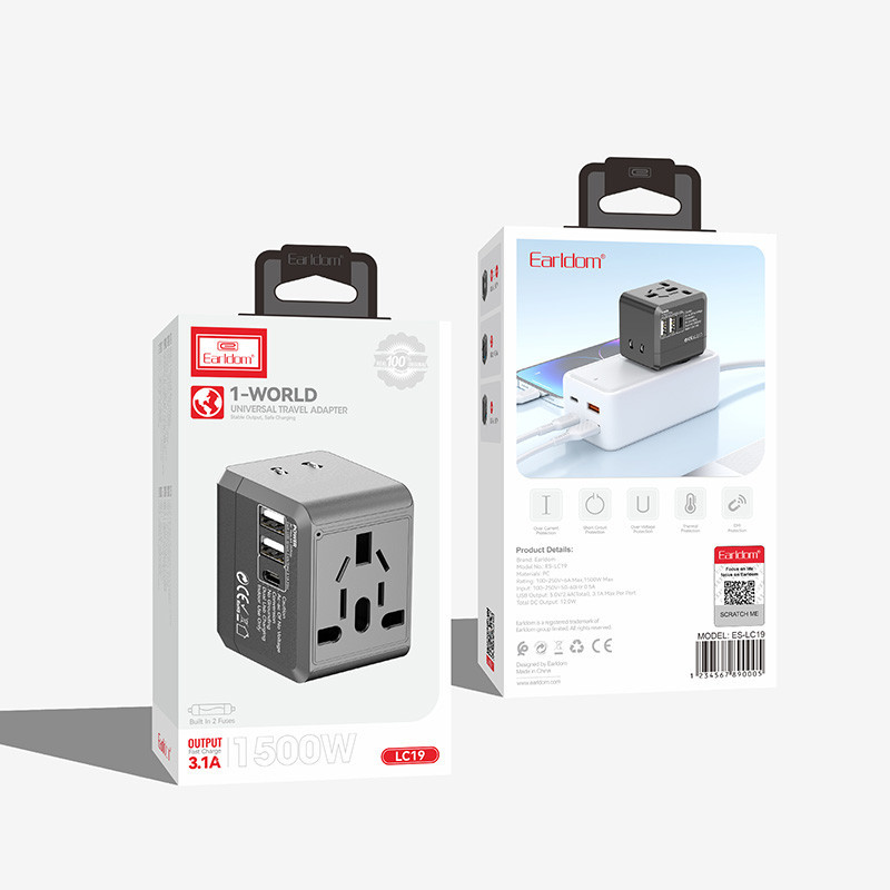 شارژر دیواری 12 وات ارلدام ES-LC19 3Port 3.1A
