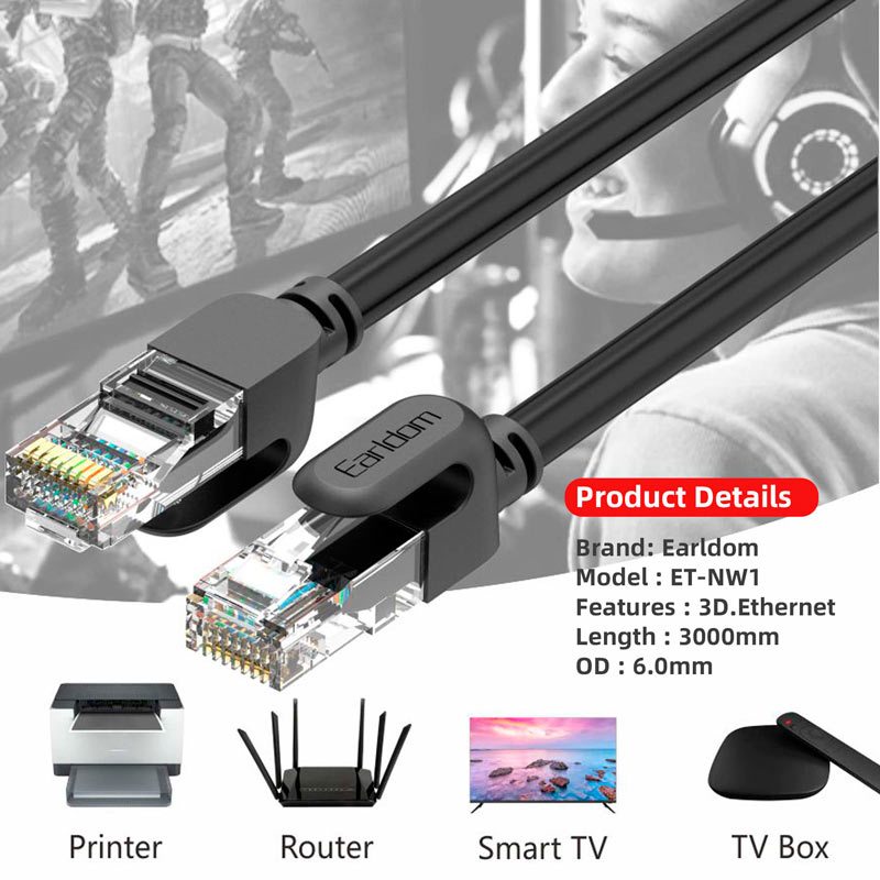 کابل شبکه Earldom ET-NW1 CAT6 3m
