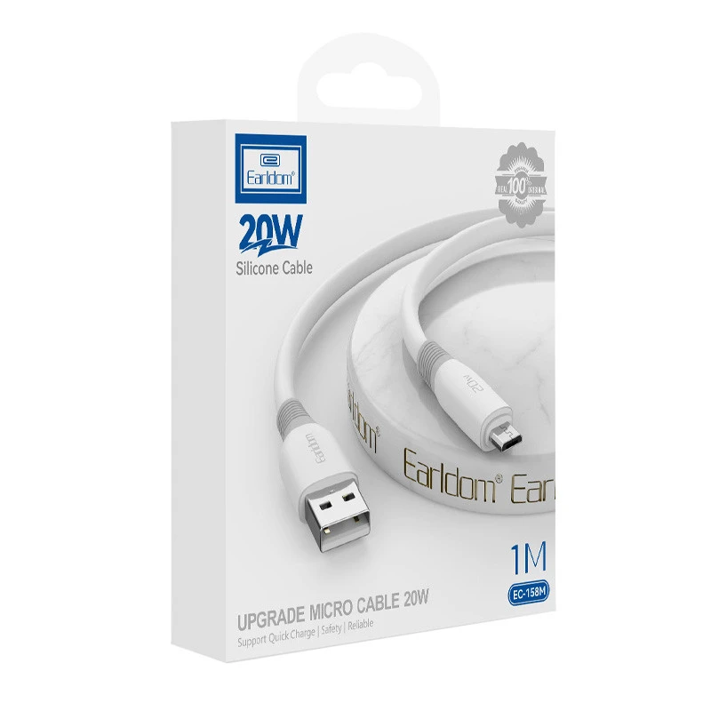 کابل میکرو یو اس بی فست شارژ Earldom EC-158M 20W 1m