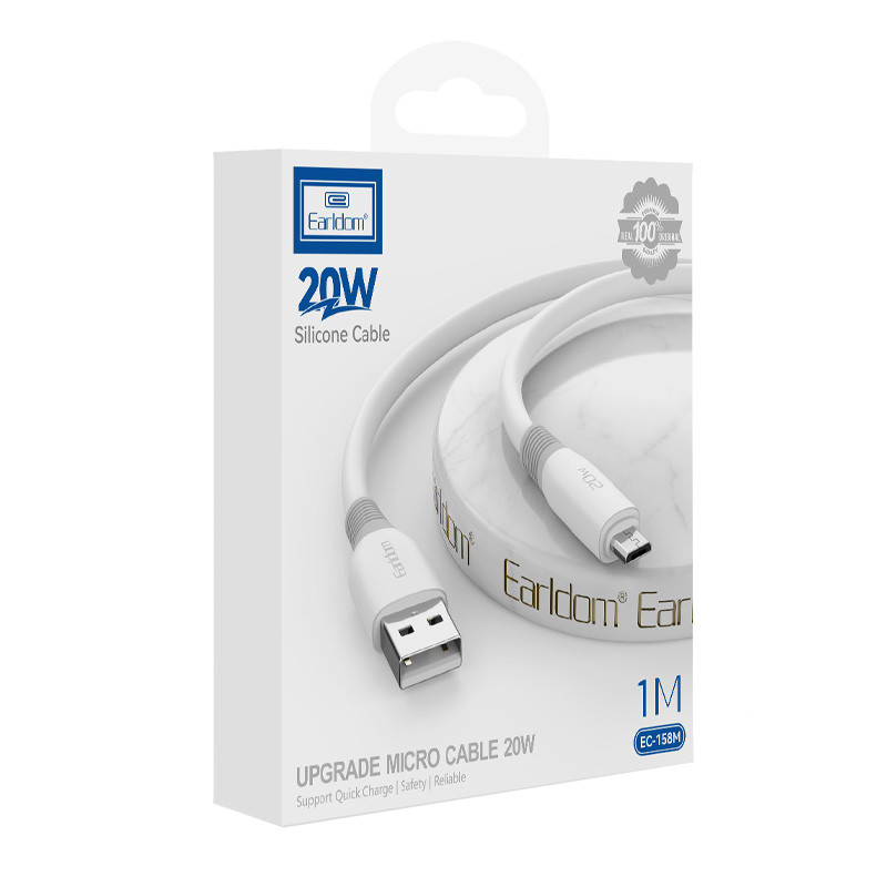 کابل میکرو یو اس بی فست شارژ Earldom EC-158M 20W 1m