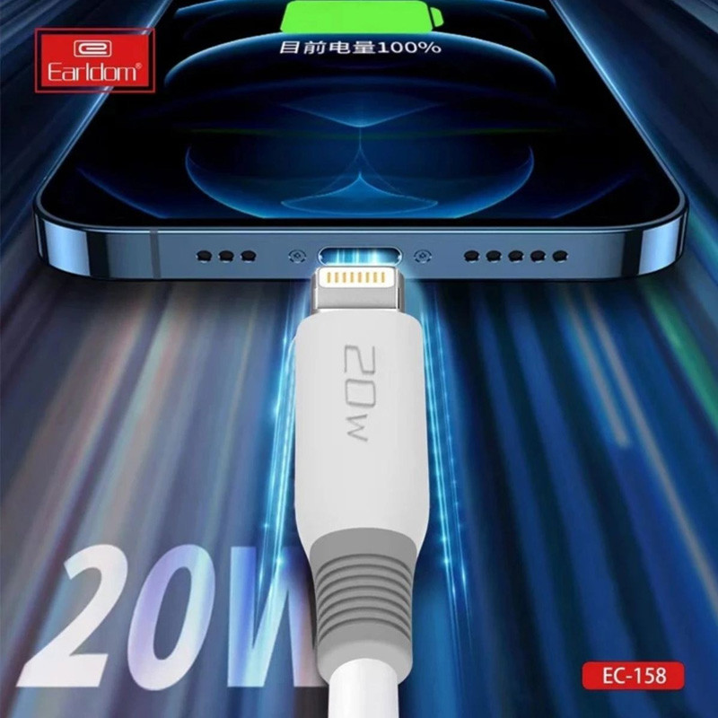 کابل آیفونی فست شارژ Earldom EC-158i 20W 1m
