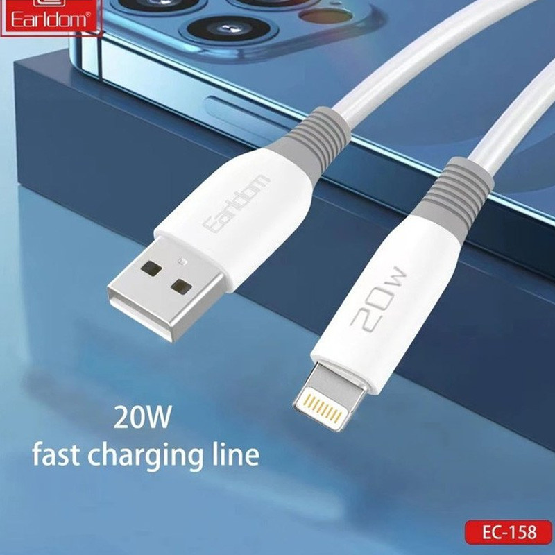 کابل آیفونی فست شارژ Earldom EC-158i 20W 1m