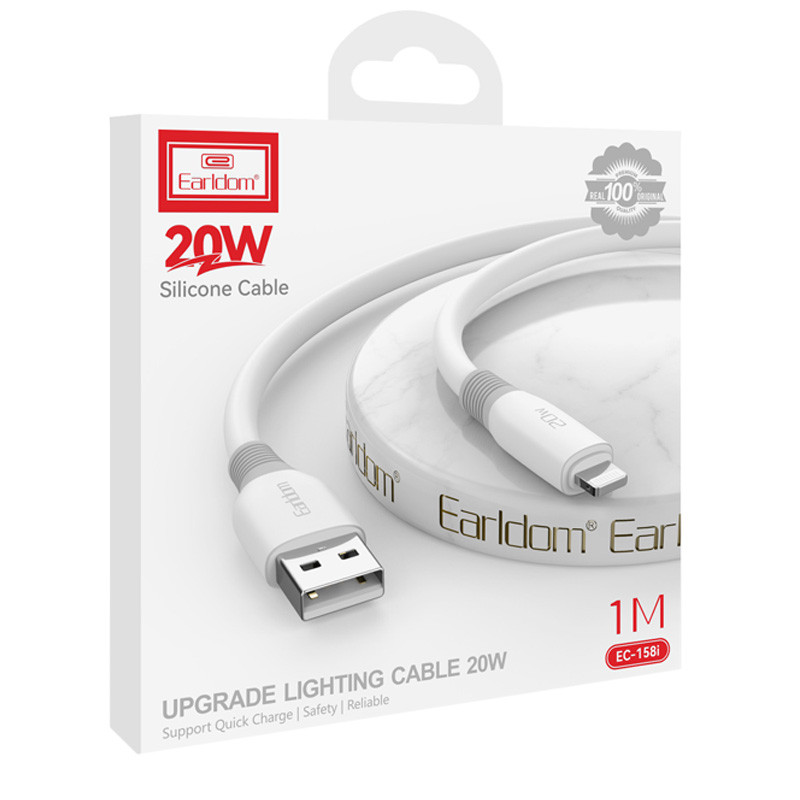 کابل آیفونی فست شارژ Earldom EC-158i 20W 1m