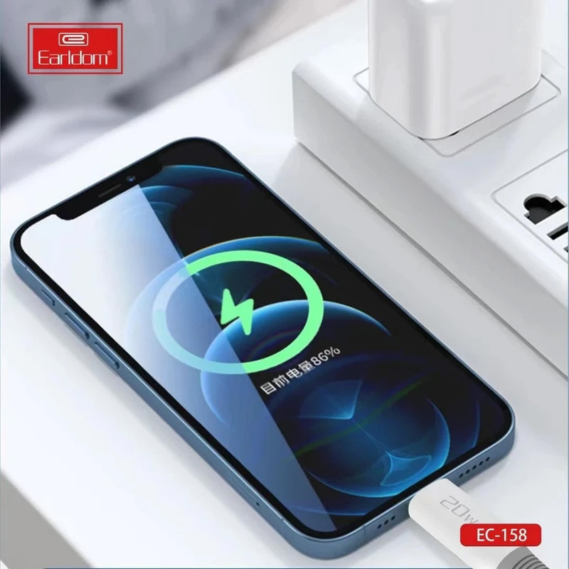 کابل آیفونی فست شارژ Earldom EC-158i 20W 1m