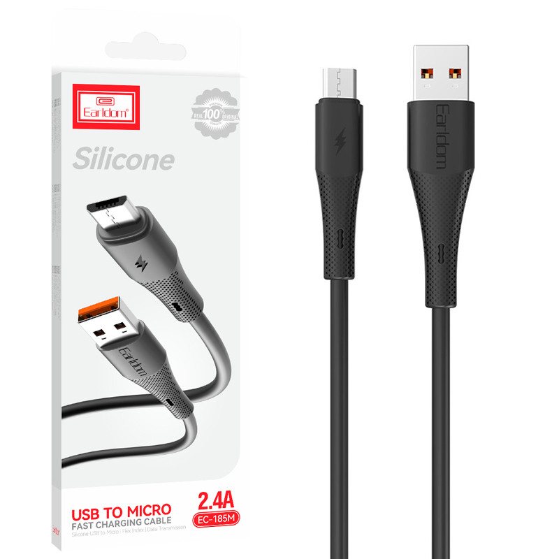 کابل میکرو یو اس بی فست شارژ Earldom EC-185M 2.4A 1m