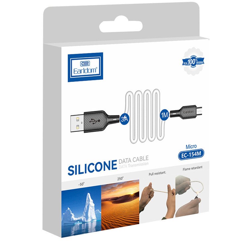 کابل میکرو یو اس بی فست شارژ Earldom EC-154M 3A 1m
