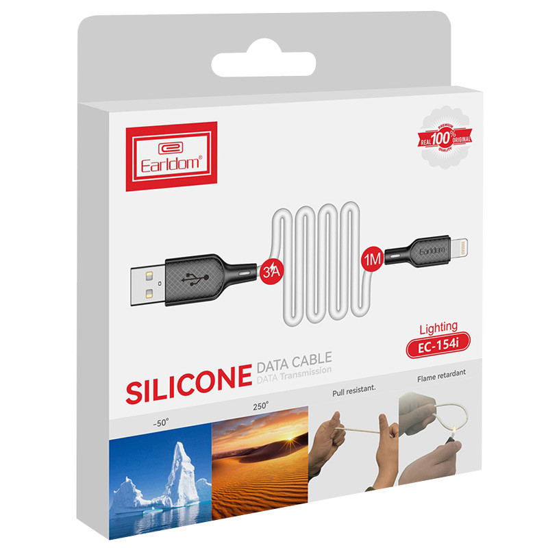 کابل آیفونی فست شارژ Earldom EC-154i 3A 1m