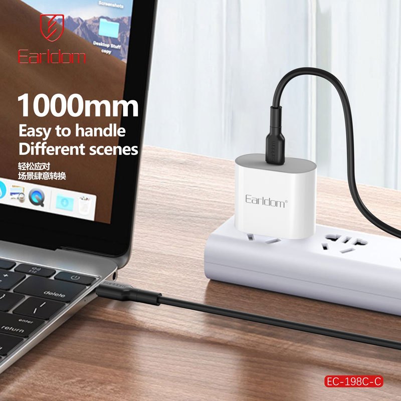 کابل تبدیل فست شارژ Earldom EC-198C-C Type-C To Type-C 60W 1m