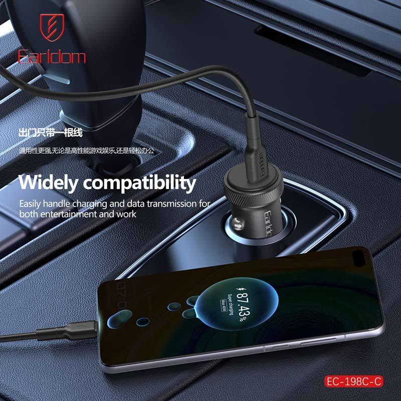 کابل تبدیل فست شارژ Earldom EC-198C-C Type-C To Type-C 60W 1m