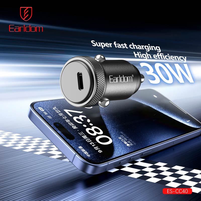 شارژر فندکی فست شارژ Earldom ES-CC40 3A PD 30W