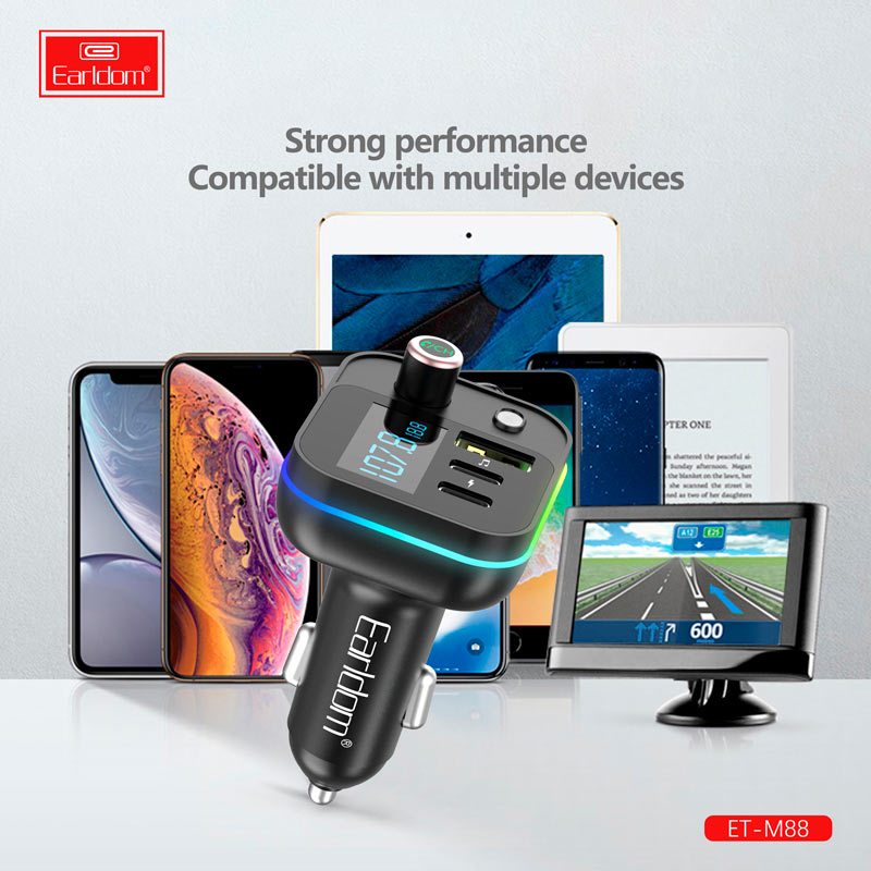شارژر فندکی + FM Player بلوتوثی Earldom ET-M88