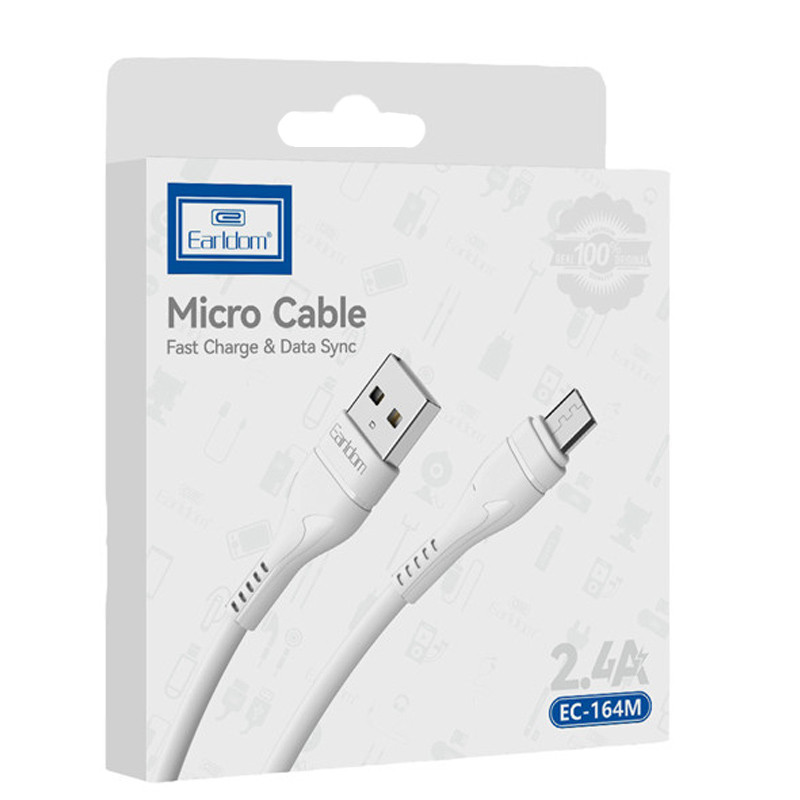 کابل میکرو یو اس بی فست شارژ Earldom EC-164M 2.4A 1m