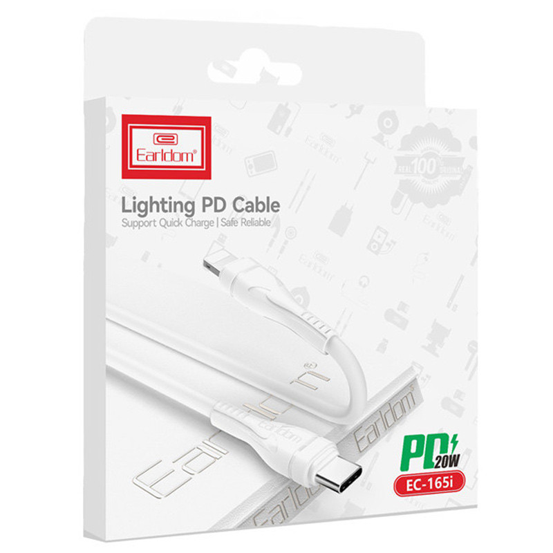 کابل تبدیل فست شارژ Earldom EC-165i Type-C To Lighting QC PD 20W 1m