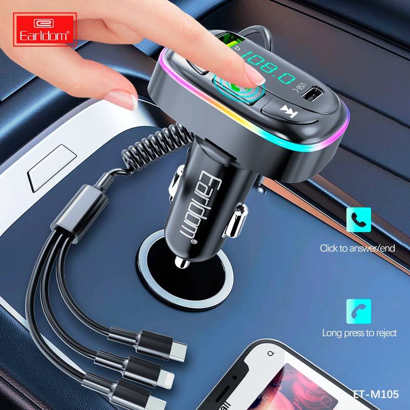 شارژر فندکی + FM Player بلوتوثی Earldom ET-M105