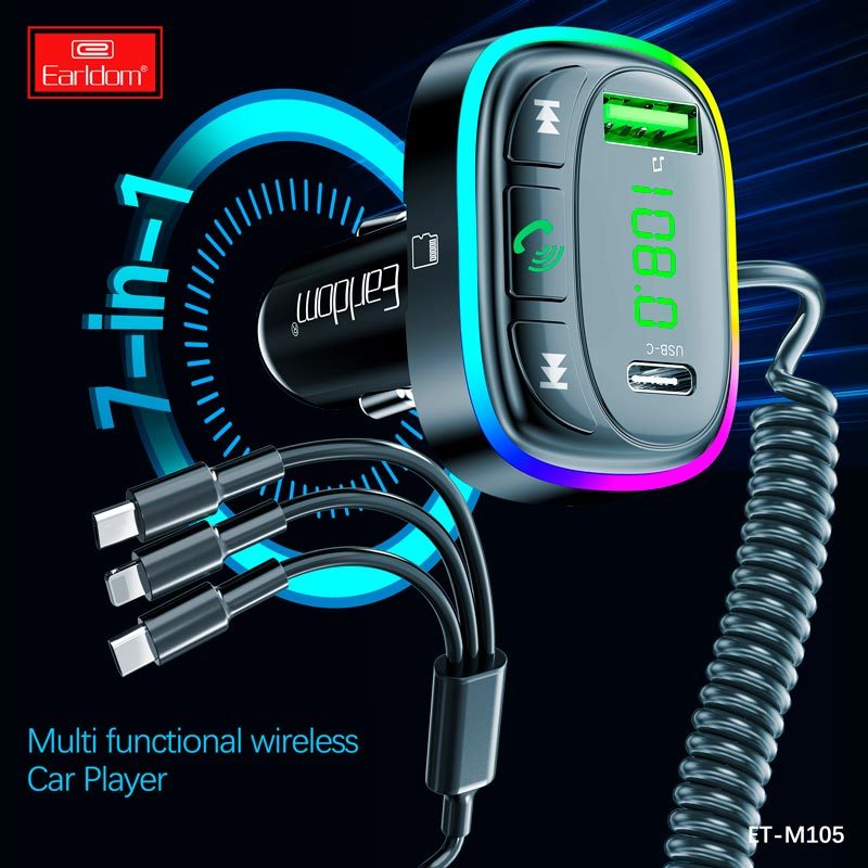 شارژر فندکی + FM Player بلوتوثی Earldom ET-M105