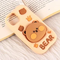 قاب سیلیکونی Vip Max آیفون iPhone 13 / 14 / 15 پاپ سوکت دار طرح Bear