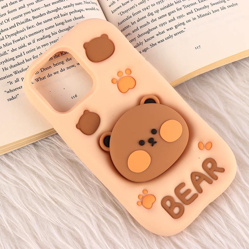 قاب سیلیکونی Vip Max آیفون iPhone 14 Pro Max / 15 Pro Max پاپ سوکت دار طرح Bear