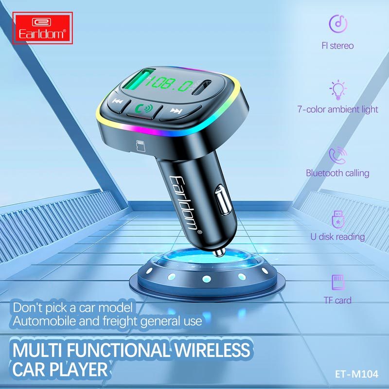 شارژر فندکی + FM Player بلوتوثی Earldom ET-M104