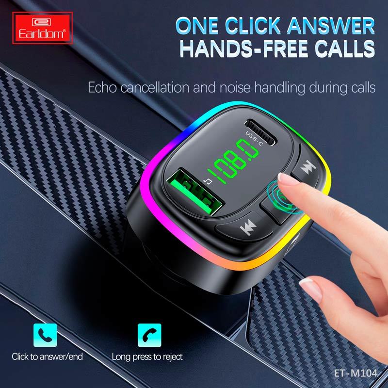 شارژر فندکی + FM Player بلوتوثی Earldom ET-M104