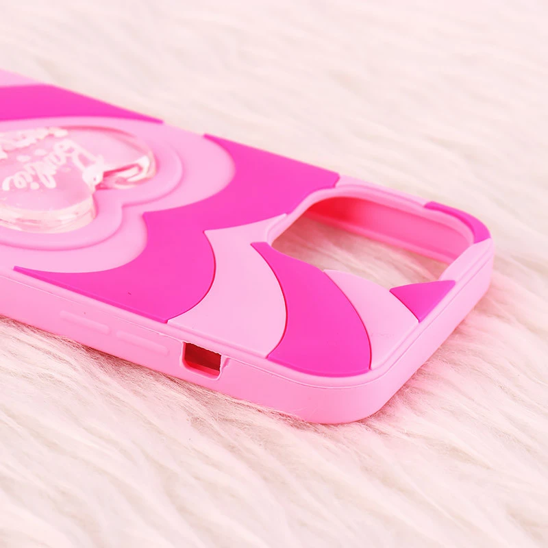 قاب آکواریومی سیلیکونی آیفون iPhone 13 Pro Max طرح قلب Barbie
