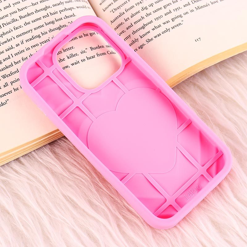 قاب آکواریومی سیلیکونی آیفون iPhone 14 Pro طرح قلب Barbie