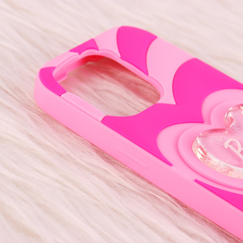 قاب آکواریومی سیلیکونی آیفون iPhone 14 Pro طرح قلب Barbie