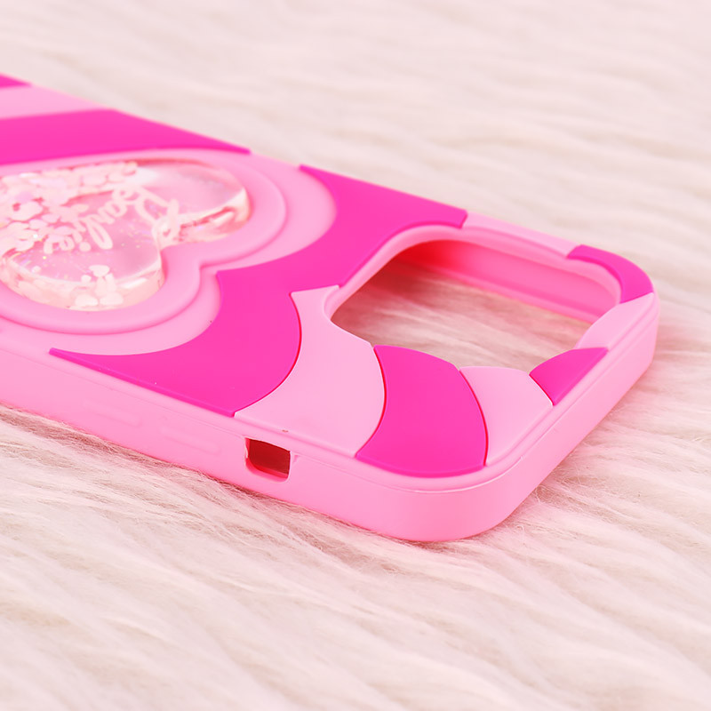 قاب آکواریومی سیلیکونی آیفون iPhone 14 Pro طرح قلب Barbie