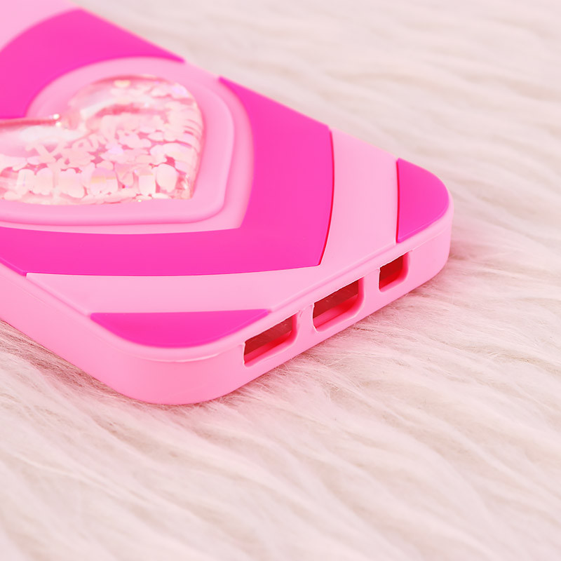 قاب آکواریومی سیلیکونی آیفون iPhone 14 Pro طرح قلب Barbie