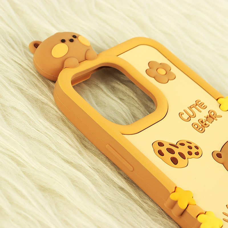 قاب عروسکی Vip Max آیفون iPhone 14 Pro Max / 15 Pro Max طرح Cute Bear Happy