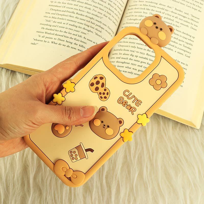 قاب عروسکی Vip Max آیفون iPhone 14 Pro Max / 15 Pro Max طرح Cute Bear Happy