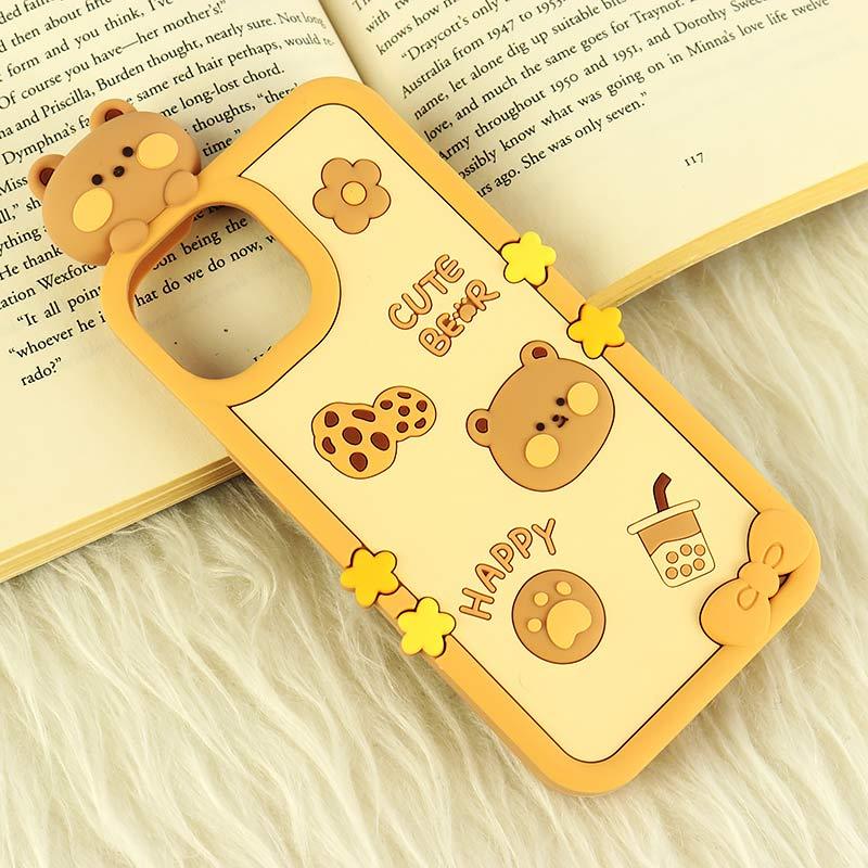 قاب عروسکی Vip Max آیفون iPhone 13 / 14 / 15 طرح Cute Bear Happy