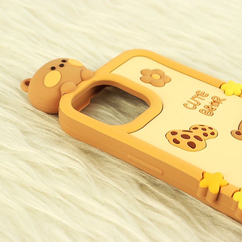 قاب عروسکی Vip Max آیفون iPhone 13 / 14 / 15 طرح Cute Bear Happy