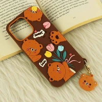 قاب سیلیکونی Vip Max آیفون iPhone 14 Pro Max طرح Sweet Bear آویزدار