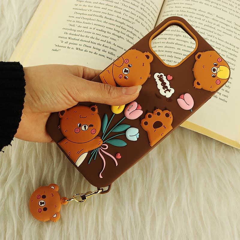 قاب سیلیکونی Vip Max آیفون iPhone 12 Pro Max طرح Sweet Bear آویزدار