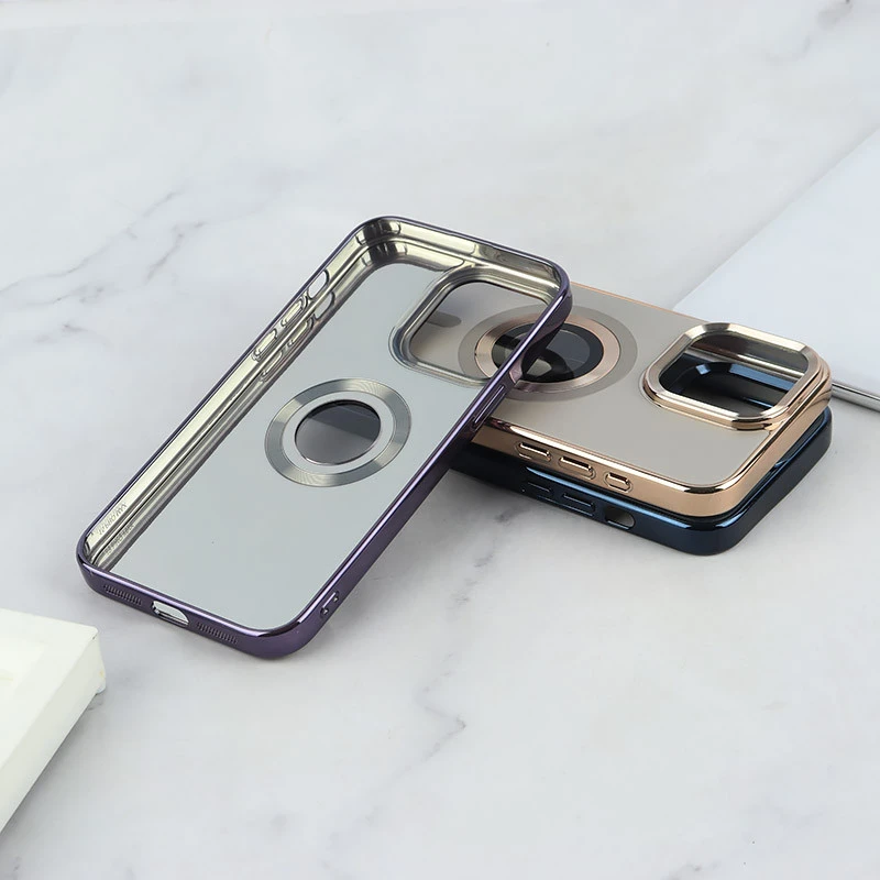 قاب ژله ای مگ سیف Berlia آیفون iPhone 15 Pro Max دور براق