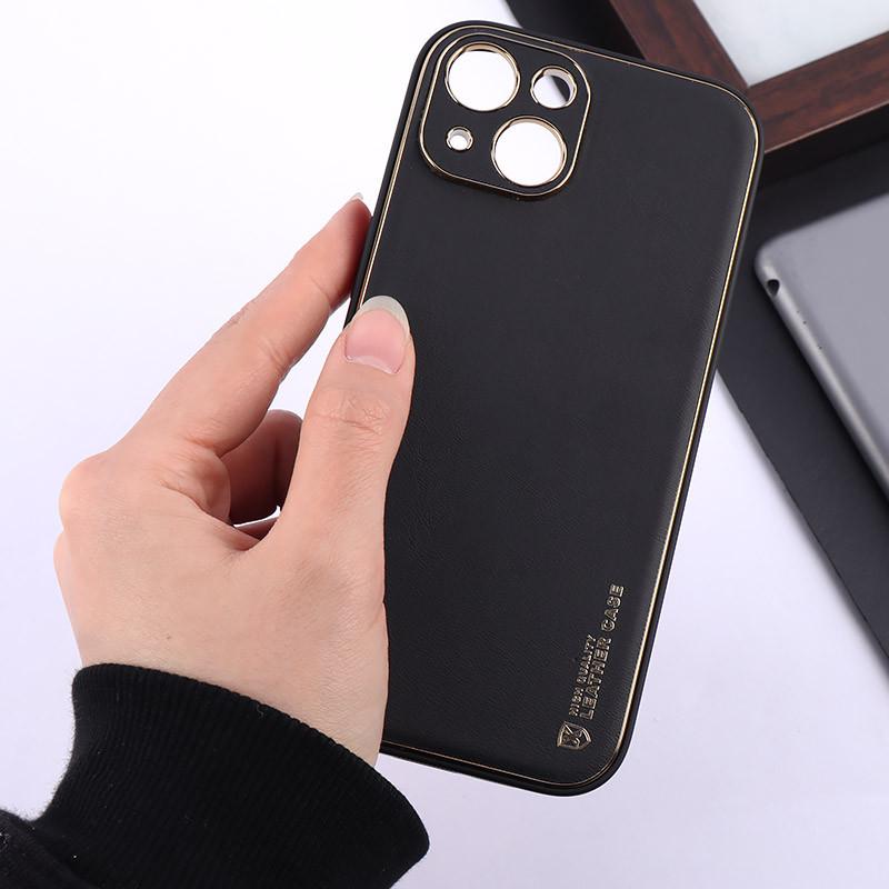 قاب چرمی My Case آیفون iPhone 15 محافظ لنزدار دور رنگی