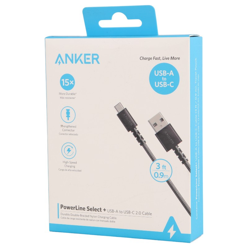 کابل تایپ سی فست شارژ Anker PowerLine Select Plus A8022H11 0.9m 60W