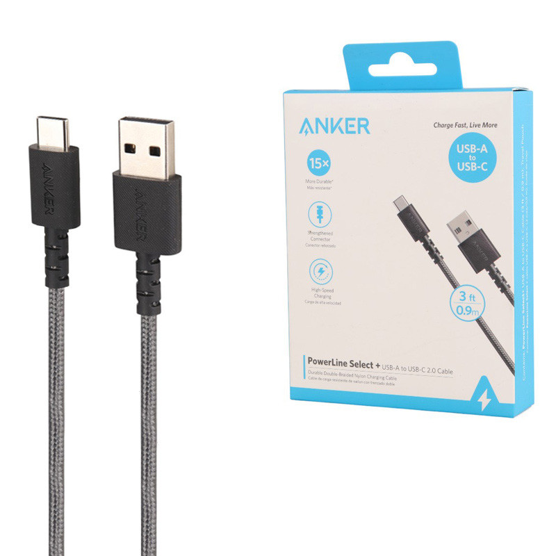 کابل تایپ سی فست شارژ Anker PowerLine Select Plus A8022H11 0.9m 60W