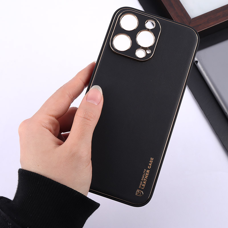 قاب چرمی My Case آیفون iPhone 15 Pro Max محافظ لنزدار دور رنگی