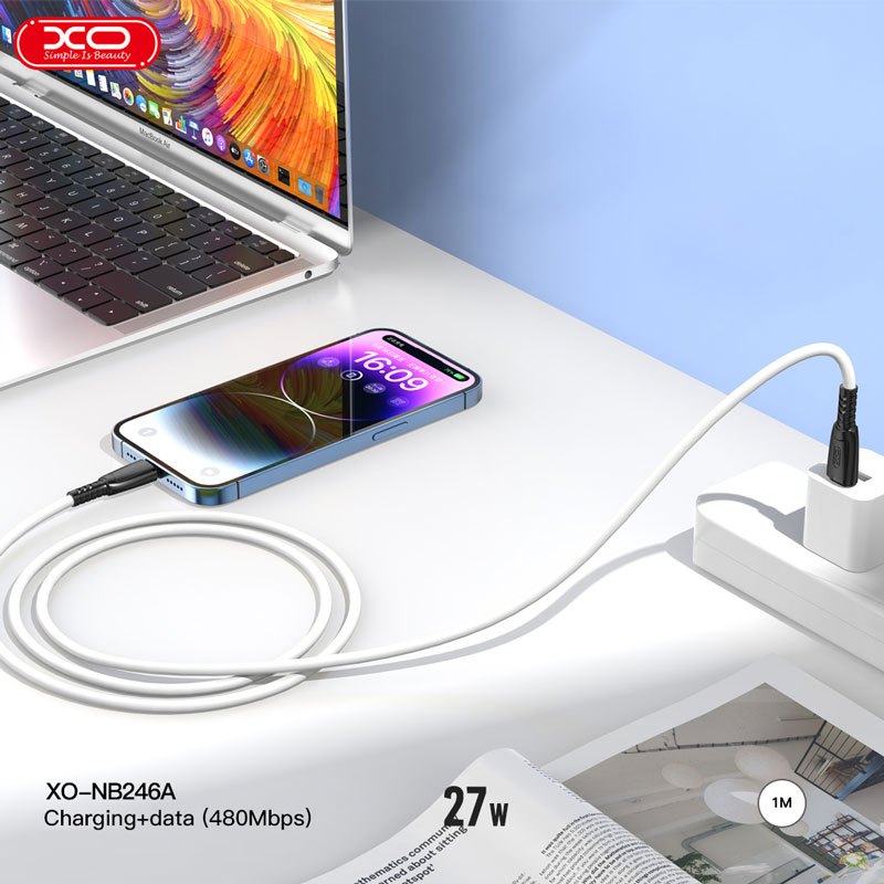 کابل تبدیل فست شارژ XO XO-NB246A Type-C To Lightning 27W 1m