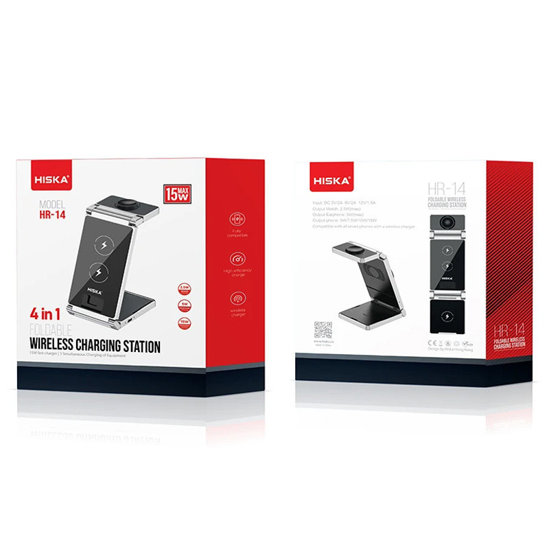 شارژر بی سیم فست شارژ و استند رومیزی Hiska HR-14 15W