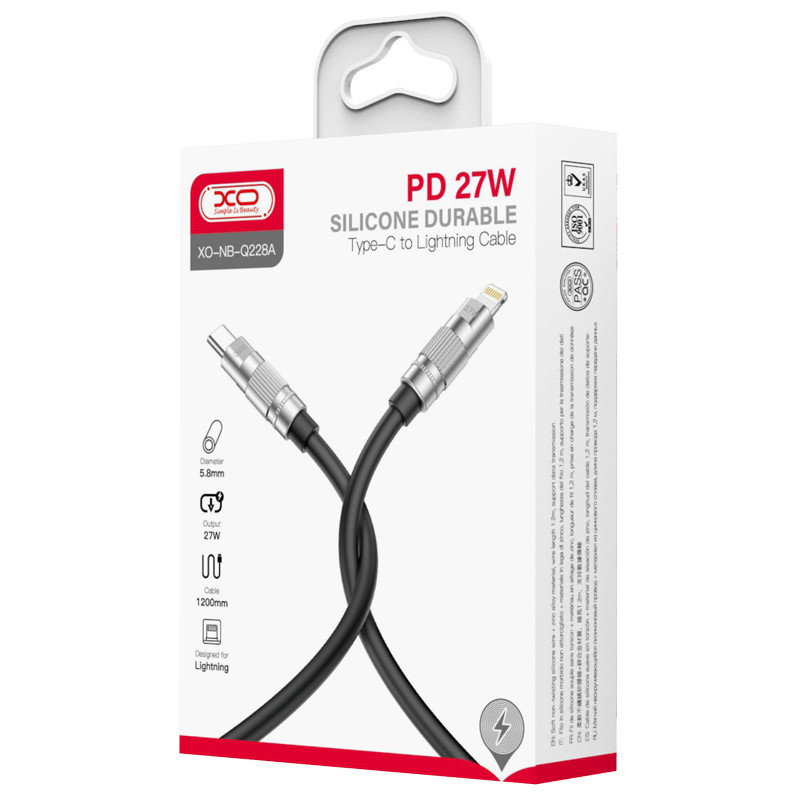کابل تبدیل فست شارژ XO XO-NB-Q228A Type-C To Lightning PD 27W 1.2m