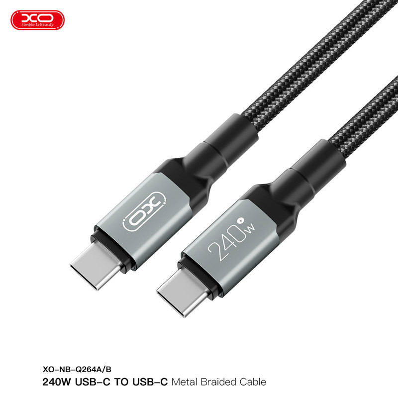 کابل تبدیل فست شارژ XO NB-Q264A Type-C To Type-C 240W 1m