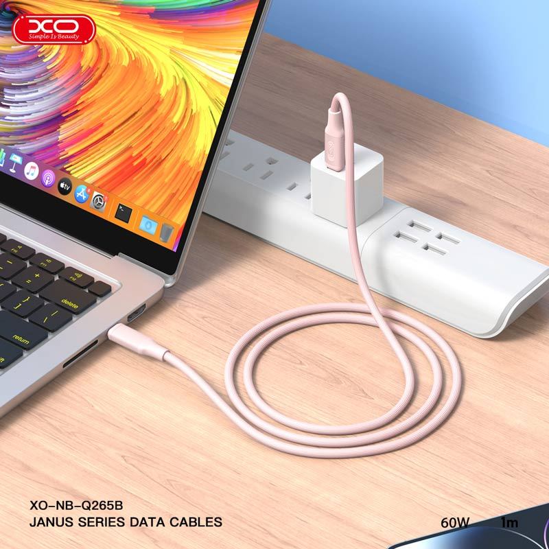 کابل تبدیل فست شارژ XO NB-Q265B Type-C To Type-C 60W 1m